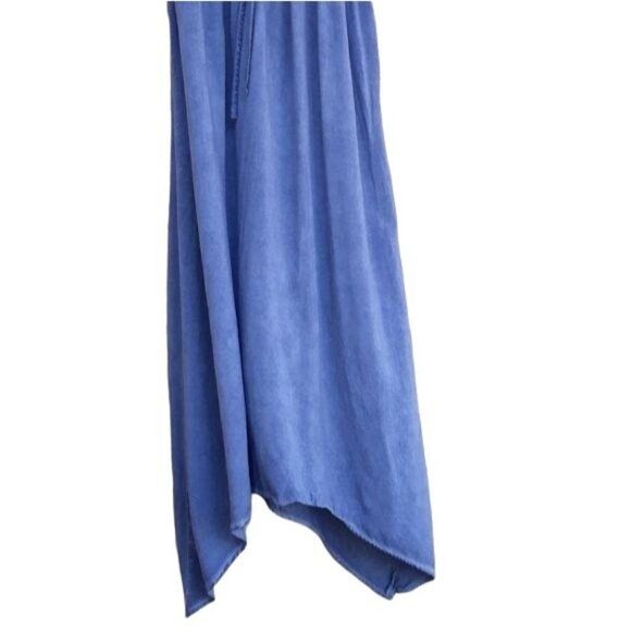 Vtg 90's Kelly Renee Dress Chambray Embroidered Sleeveless SharkBite Maxi Sz S - Picture 6 of 9